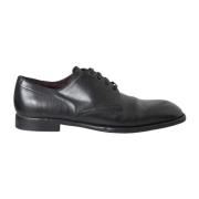 Zwarte Leren Derby Schoenen Dolce & Gabbana , Black , Heren