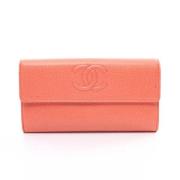 Pre-owned Fabric wallets Chanel Vintage , Orange , Dames