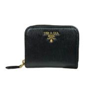 Pre-owned Leather wallets Prada Vintage , Black , Dames