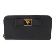 Pre-owned Leather wallets Prada Vintage , Black , Dames