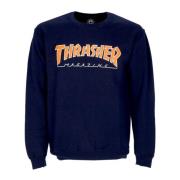 Crewneck Sweatshirt Navy Orange Thrasher , Blue , Heren