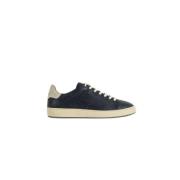 Navy Blauwe Leren Sneakers Hogan , Blue , Heren