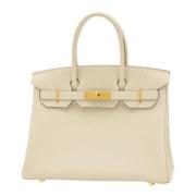 Pre-owned Leather handbags Hermès Vintage , White , Dames