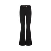 Hoge Taille Wijde Pijp Broek Diesel , Black , Dames