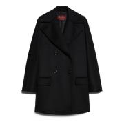 Zwarte Wol Caban Jas Max Mara Studio , Black , Dames