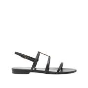 Stijlvolle Zomer Sandalen voor Vrouwen Saint Laurent , Black , Dames