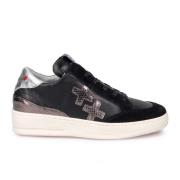 Zwarte Leren Sneakers met Verwijderbare Binnenzool Gio+ , Black , Dame...