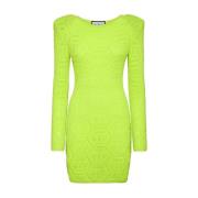 Elegante Zwarte Jurk met Kantdetail Philipp Plein , Green , Dames