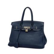 Pre-owned Leather handbags Hermès Vintage , Blue , Dames