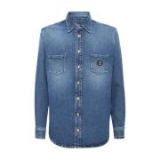 Casual Button-Up Shirt in Blauw Billionaire , Blue , Heren