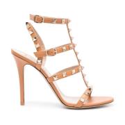 Elegante Leren Sandalen Valentino Garavani , Brown , Dames