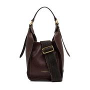 Olly Donkerbruine Leren Tas Gianni Chiarini , Brown , Dames