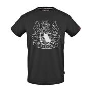 Heren Logo T-shirt 100% Katoen Aquascutum , Black , Heren