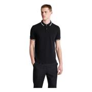 Stretch Piqué Polo met Logomouw Emporio Armani , Black , Heren