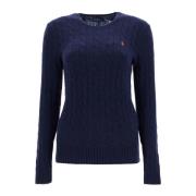 Gevlochten Gebreide Trui Polo Ralph Lauren , Blue , Dames