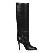 Gepolijste leren laarzen met hak Saint Laurent , Black , Dames