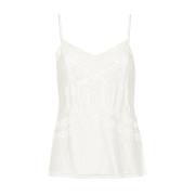 Chique Mouwloze Top voor Vrouwen Ermanno Scervino , White , Dames