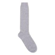 Melange Grijs Wol Half Leg Sokken Eleventy , Gray , Heren