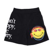 Smiley Logo Sweatshorts Zwart Market , Black , Heren