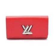 Pre-owned Leather wallets Louis Vuitton Vintage , Red , Dames