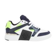 Leren Lo-Top Sneakers in Blauw Philipp Plein , Multicolor , Heren