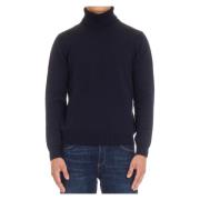 Blauwe Merino Trui Hoge Kwaliteit Roberto Collina , Blue , Heren