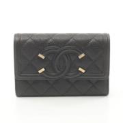 Pre-owned Fabric wallets Chanel Vintage , Black , Dames