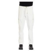 Witte Broek Elastische Taille Drukknoop Knopen Herno , White , Heren