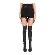 Denim Cutoff Shorts Rick Owens , Black , Dames