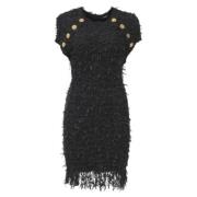 Pre-owned Polyester dresses Balmain Pre-owned , Black , Dames