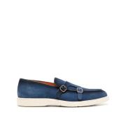 Klassieke Leren Loafers Santoni , Blue , Heren