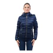 Blauwe gewatteerde regenjas met capuchon YES ZEE , Blue , Dames