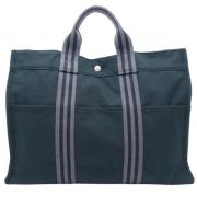 Pre-owned Canvas totes Hermès Vintage , Blue , Dames