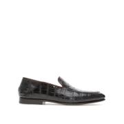 Stijlvolle Loafers voor Mannen Santoni , Black , Heren