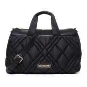 Zwarte Clutch Schoudertas met Zakken Love Moschino , Black , Dames