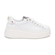 Witte Leren Sneakers met Juweeldetails Gio+ , White , Dames