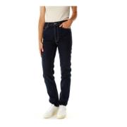 Hoge Taille Tapered Fit Jeans Nudie Jeans , Blue , Dames