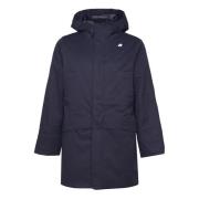 Navy Trenchcoat met capuchon K-Way , Blue , Heren