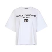 Casual Katoenen T-Shirt Dolce & Gabbana , White , Dames