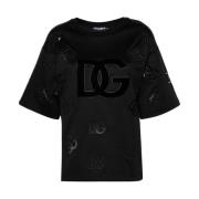 Casual Katoenen T-Shirt met Uniek Ontwerp Dolce & Gabbana , Black , Da...