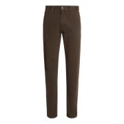 Bruine rits sluiting 5-pocket broek Ermenegildo Zegna , Brown , Heren