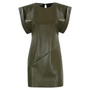 Groene Leren Effect Korte Jurk Philosophy di Lorenzo Serafini , Green ...