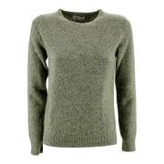 Alpaca Crew-Neck Wool Jumper Kangra , Green , Dames