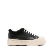 Zwarte Sneakers met Faux-Shearling Voering Marni , Black , Dames