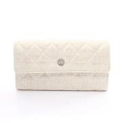 Pre-owned Fabric wallets Chanel Vintage , White , Dames