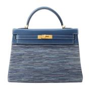 Pre-owned Leather handbags Hermès Vintage , Blue , Dames