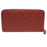 Pre-owned Leather wallets Chanel Vintage , Red , Dames