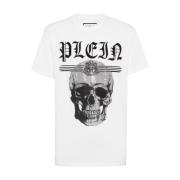 Stijlvol T-shirt met Uniek Ontwerp Philipp Plein , White , Heren