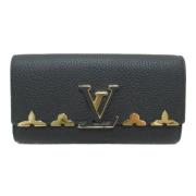 Pre-owned Leather wallets Louis Vuitton Vintage , Black , Dames