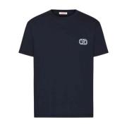 Casual Logo Print T-Shirt Valentino Garavani , Blue , Heren